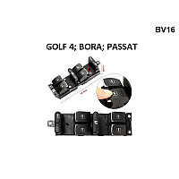 Διακόπτης παραθύρου με κομψό σχεδιασμό χρωμίου για Golf 4 Bora VW - BV16 - Sellzone.bg Διακόπτης παραθύρου με κομψό σχεδιασμό χρωμίου για Golf 4 Bora VW - BV16